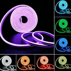 Waterproof LED Neon Tube 30M 25M 20M 15M 10M 5M 3M 2M 1M AC 220V-240V SMD 2835 Flexible Neon Strip Single Color for Outdoor Decorative Lighting