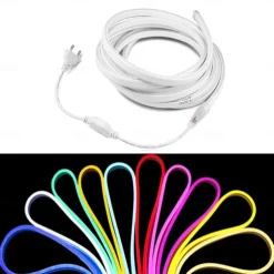 Waterproof LED Neon Tube 30M 25M 20M 15M 10M 5M 3M 2M 1M AC 220V-240V SMD 2835 Flexible Neon Strip Single Color for Outdoor Decorative Lighting