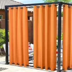 Waterproof Outdoor Curtain Privacy, Double Grommet(Top and Bottom) Sliding Patio Curtain Farmhouse Drapes, Pergola Curtains Grommet For Gazebo, Balcony, Porch, Party, Hotel, 1 Panel