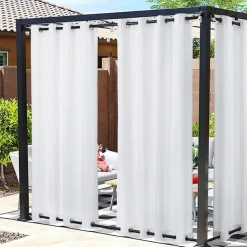 Waterproof Outdoor Curtain Privacy, Double Grommet(Top and Bottom) Sliding Patio Curtain Farmhouse Drapes, Pergola Curtains Grommet For Gazebo, Balcony, Porch, Party, Hotel, 1 Panel