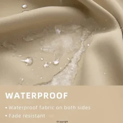 Waterproof Outdoor Curtain Privacy, Double Grommet(Top and Bottom) Sliding Patio Curtain Farmhouse Drapes, Pergola Curtains Grommet For Gazebo, Balcony, Porch, Party, Hotel, 1 Panel