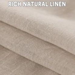 Waterproof Outdoor Patio Curtain Linen Look Heavy Duty Indoor Outdoor Solid Grommet Curtain Series Thermal Insulated Sunlight Block Drape for Gazebo/Porch, 1 Panel