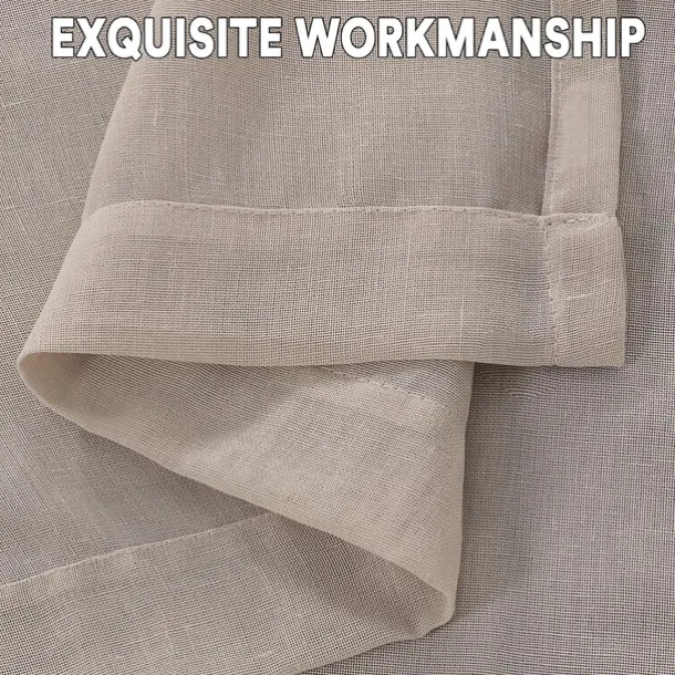 Waterproof Outdoor Patio Curtain Linen Look Heavy Duty Indoor Outdoor Solid Grommet Curtain Series Thermal Insulated Sunlight Block Drape for Gazebo/Porch, 1 Panel