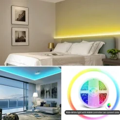 Waterproof RGBWW LED Light Strip 5050 LED, 16.4FT/33FT Flexible LED Tape Light with WIFI APP Control, RGBW Lights for Bedroom, Christmas & Party Decor