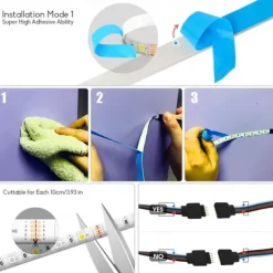 Waterproof RGBWW LED Light Strip 5050 LED, 16.4FT/33FT Flexible LED Tape Light with WIFI APP Control, RGBW Lights for Bedroom, Christmas & Party Decor