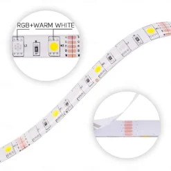 Waterproof RGBWW LED Light Strip 5050 LED, 16.4FT/33FT Flexible LED Tape Light with WIFI APP Control, RGBW Lights for Bedroom, Christmas & Party Decor