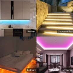 Waterproof RGBWW LED Light Strip 5050 LED, 16.4FT/33FT Flexible LED Tape Light with WIFI APP Control, RGBW Lights for Bedroom, Christmas & Party Decor