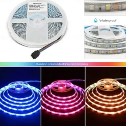Waterproof RGBWW LED Light Strip 5050 LED, 16.4FT/33FT Flexible LED Tape Light with WIFI APP Control, RGBW Lights for Bedroom, Christmas & Party Decor