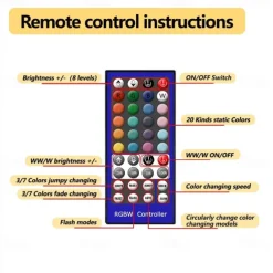 Waterproof RGBWW LED Light Strip 5050 LED, 16.4FT/33FT Flexible LED Tape Light with WIFI APP Control, RGBW Lights for Bedroom, Christmas & Party Decor