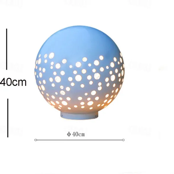 Waterproof Round Metal Hollow White Modern Outdoor Lanterns Lawn Lamp 110-240V