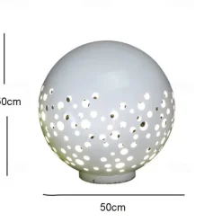 Waterproof Round Metal Hollow White Modern Outdoor Lanterns Lawn Lamp 110-240V