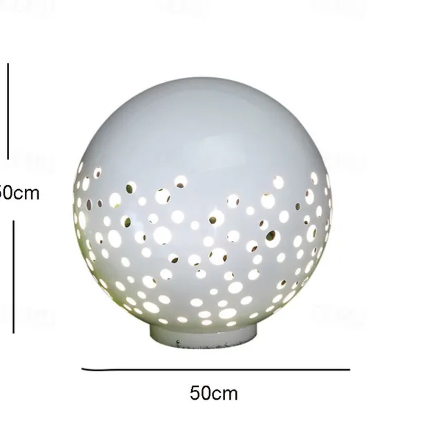 Waterproof Round Metal Hollow White Modern Outdoor Lanterns Lawn Lamp 110-240V