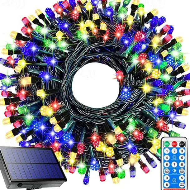 Waterproof Solar Christmas Lights - 30-100M, 300-800 LED String Lights with Remote & 8 Modes for Xmas Tree & Garden Decor Window Decoration