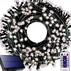 Waterproof Solar Christmas Lights - 30-100M, 300-800 LED String Lights with Remote & 8 Modes for Xmas Tree & Garden Decor Window Decoration