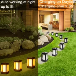 Waterproof Solar Garden Light Flame Torch Flickering Lamp Outdoor Lantern Landscape Yard Path Decorate Atmosphere Lighting