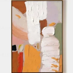 Wave oil Painting Hand painted Abstract Orange painting Hand-Painted pattle knife orange Oil Painting for Living Room Wall Decor Art Abstract Custom Artwork Art Unique painting