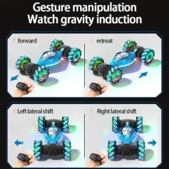 4WD Gesture Sensor Toy Car Double-Side Rotation Off-Road Vehicle360 Flip With Light And Music Birthday Toy Car Hand Controlled RC Car Festival Thanksgiving Gift