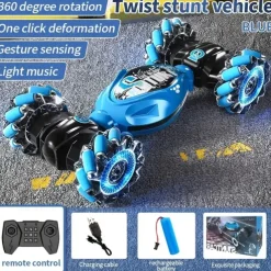 4WD Gesture Sensor Toy Car Double-Side Rotation Off-Road Vehicle360 Flip With Light And Music Birthday Toy Car Hand Controlled RC Car Festival Thanksgiving Gift