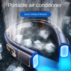 Wearable 5-Speed Neck Fan – Touch Control Silent Air Cooler, USB Powered for Outdoor Sport and Travel