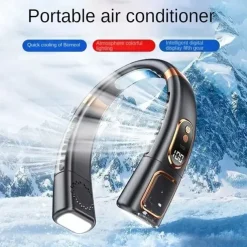 Wearable 5-Speed Neck Fan – Touch Control Silent Air Cooler, USB Powered for Outdoor Sport and Travel