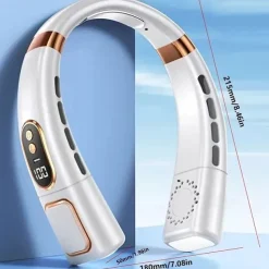 Wearable 5-Speed Neck Fan – Touch Control Silent Air Cooler, USB Powered for Outdoor Sport and Travel