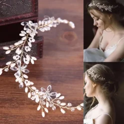 Wedding Hair Accessories for Kids Flower Girl Hair Accessory Princess Headpiece White Flower Headband Pearl for Girl and Flower Girls Cute Bridal Wedding Hair Band Women's Fashion Headbands