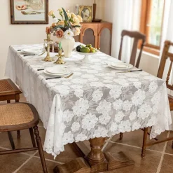 Wedding Tablecloths Elegant Design for Sophisticated Occasions Romantic Accents to Enhance the Atmosphere Perfect for Weddings, Receptions, and Banquets Durable, Stylish, and Easy to Maintain