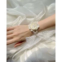 Wedding wrist flowers Wrist Corsages Wedding / Event / Party Fabrics Flower Style