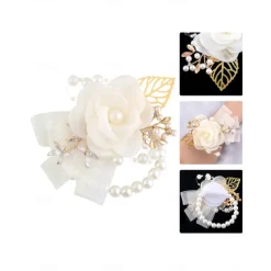 Wedding wrist flowers Wrist Corsages Wedding / Event / Party Fabrics Flower Style