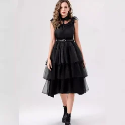 Wednesday Addams Addams family Wednesday Dress Tulle Dresses Punk & Gothic Movie Cosplay for Women's Adults Carnival Masquerade Party / Evening