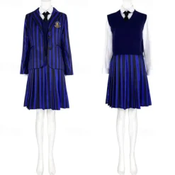 Wednesday Addams Addams family Nevermore Academy Costume School Uniform Fancy Dress Cosplay Movie Cosplay for Women's Adults' Halloween Carnival Performance Party