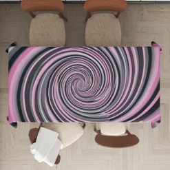 Whirlpool Print Rectangle Tablecloth Waterproof Rectangular Table Cloth for Kitchen Dining