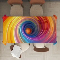 Whirlpool Print Rectangle Tablecloth Waterproof Rectangular Table Cloth for Kitchen Dining