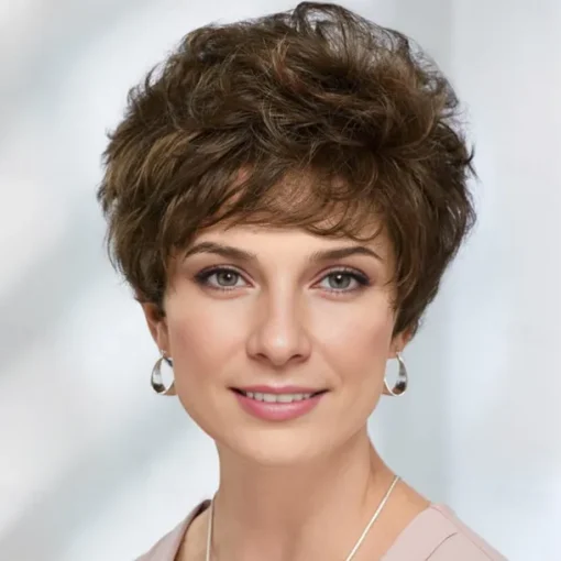WhisperLite Wig Short Lightweight Style with Chic Cropped Layers/Multi-tonal Shades of Blonde Silver Brown and Red