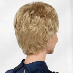 WhisperLite Wig Short Lightweight Style with Chic Cropped Layers/Multi-tonal Shades of Blonde Silver Brown and Red