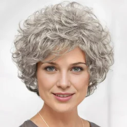 WhisperLite Wig Short Volume-Rich Layers Of Soft Feathery Waves/Multi-tonal Shades of Blonde Silver Brown and Red