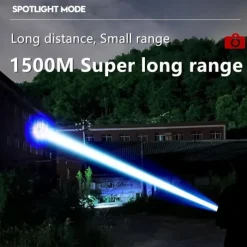 White Laser Super Powerful Flashlight 5000LM TYPE-C Rechargeable Torch Light High Power LED Flashlight Tactical Lantern