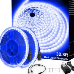 White LED light strip 2x16 FT Warm Light White Light Red Blue Green White Strip Lighting 600 LED 2835 Flexible Ribbon Light 12V Rope Light Suitable for Kitchen Cabinet Bedroom Wardrobe