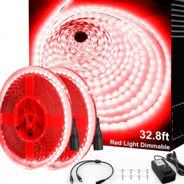 White LED light strip 2x16 FT Warm Light White Light Red Blue Green White Strip Lighting 600 LED 2835 Flexible Ribbon Light 12V Rope Light Suitable for Kitchen Cabinet Bedroom Wardrobe