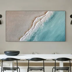 White Sea Waves Oil Painting Hand Painted Large Texture Sea Landscape Painting Home Decor Painting On Canvas Fashion artwork Wall Art Decoration