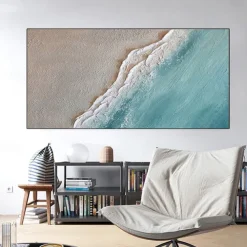White Sea Waves Oil Painting Hand Painted Large Texture Sea Landscape Painting Home Decor Painting On Canvas Fashion artwork Wall Art Decoration