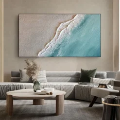 White Sea Waves Oil Painting Hand Painted Large Texture Sea Landscape Painting Home Decor Painting On Canvas Fashion artwork Wall Art Decoration