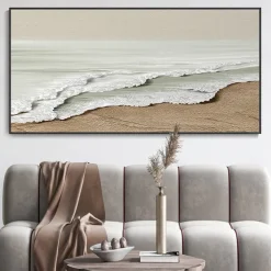 White Sea Waves Oil Painting Hand Painted Large Texture Sea Landscape Painting Home Decor Painting On Canvas Fashion artwork Wall Art Decoration