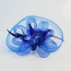 White Wedding Fascinator Tulle Beaded Organza Fascinators Hats Headwear Clip Vintage Elegant with Feathers Fur Flower 1 Piece Kentucky Horse Race Tea Party Ladies Day Headpiece