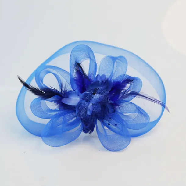 White Wedding Fascinator Tulle Beaded Organza Fascinators Hats Headwear Clip Vintage Elegant with Feathers Fur Flower 1 Piece Kentucky Horse Race Tea Party Ladies Day Headpiece