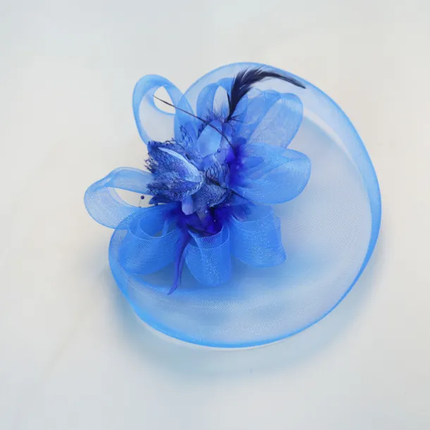 White Wedding Fascinator Tulle Beaded Organza Fascinators Hats Headwear Clip Vintage Elegant with Feathers Fur Flower 1 Piece Kentucky Horse Race Tea Party Ladies Day Headpiece