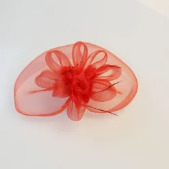 White Wedding Fascinator Tulle Beaded Organza Fascinators Hats Headwear Clip Vintage Elegant with Feathers Fur Flower 1 Piece Kentucky Horse Race Tea Party Ladies Day Headpiece