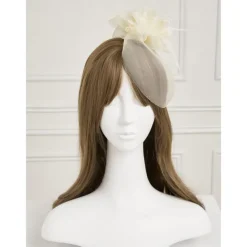 White Wedding Fascinator Tulle Beaded Organza Fascinators Hats Headwear Clip Vintage Elegant with Feathers Fur Flower 1 Piece Kentucky Horse Race Tea Party Ladies Day Headpiece
