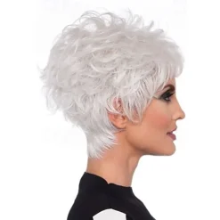 White Wigs for Women Heat Resistant Synthetic Wig Straight Layered Haircut Wig Short Creamy-White Heat Resistant Synthetic Hair Odor Free Normal White Heat Resistant 4Inch