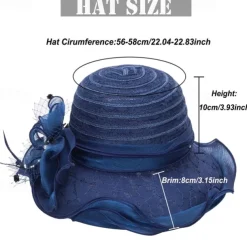 Wide Brim Lace Fascinator Kentucky Derby Hat for Womens Tea Party Fascinators Cap Church Wedding Cap with Flower